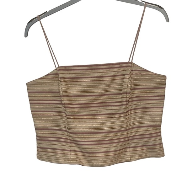 JS Collections gold mauve stripe tank top. Size 12 - Picture 1 of 8